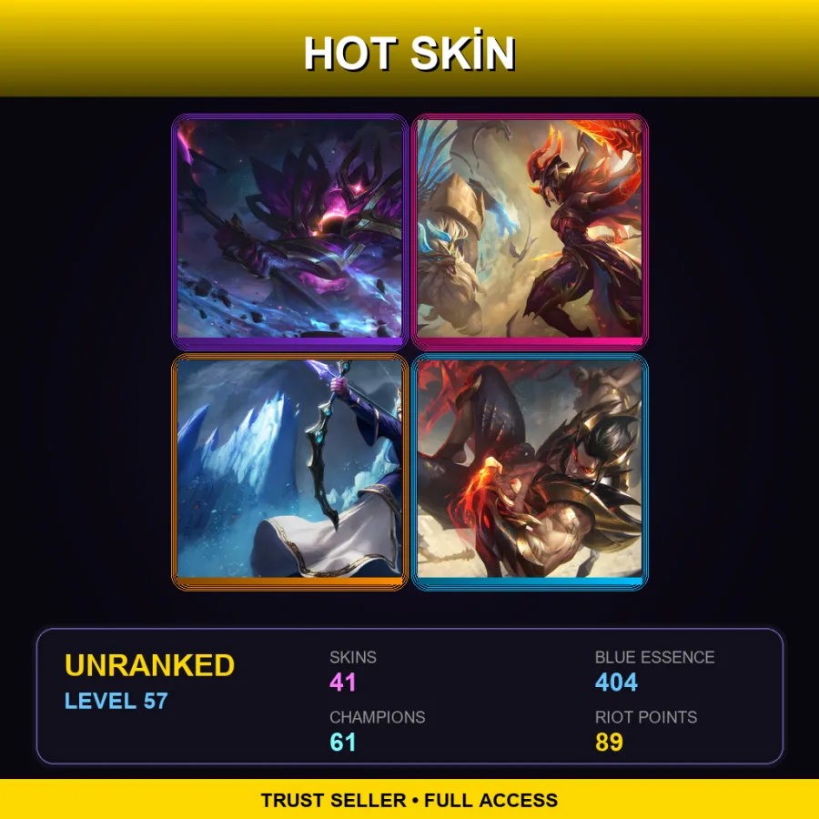 EUW | Lv57 | Unranked | 41 Skin | 61 Champ — Queen Ashe