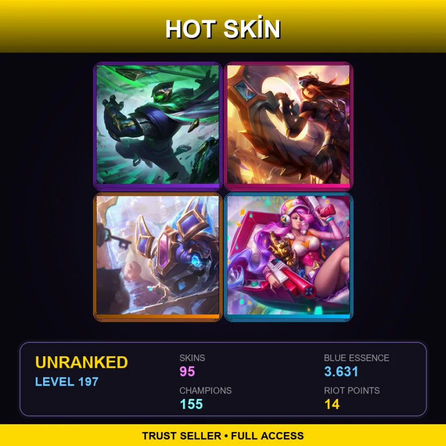 VN | Lv197 | Unranked | 95 Skin | 155 Champ — Vindicator Vayne