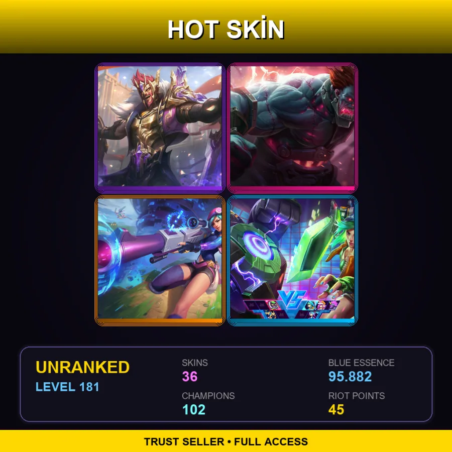 EUNE | Lv181 | Unranked | 36 Skin | 102 Champ with Shyvana