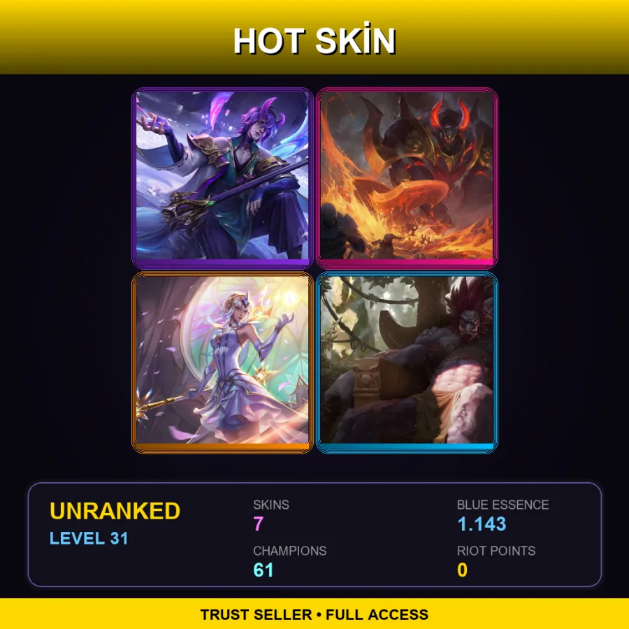 NA | Lv31 | Unranked | 7 Skin | 61 Champ