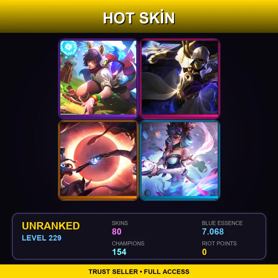 EUNE | Lv229 | Unranked | 80 Skin | 154 Champ — Withered Rose Zeri