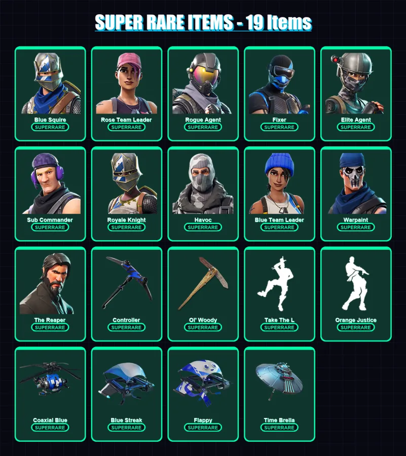 [PS4/PS5/XBOX/PC] | Blue Squire | Rose Team Leader | Rogue Agent | Fixer | Elite Agent | 87 skin | 63 pickaxe | 73 emote | 59 glider | Lv665 — Fortnite account