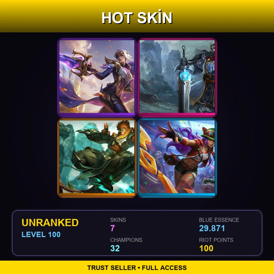 LAS | Lv100 | Unranked | 7 Skin | 32 Champ