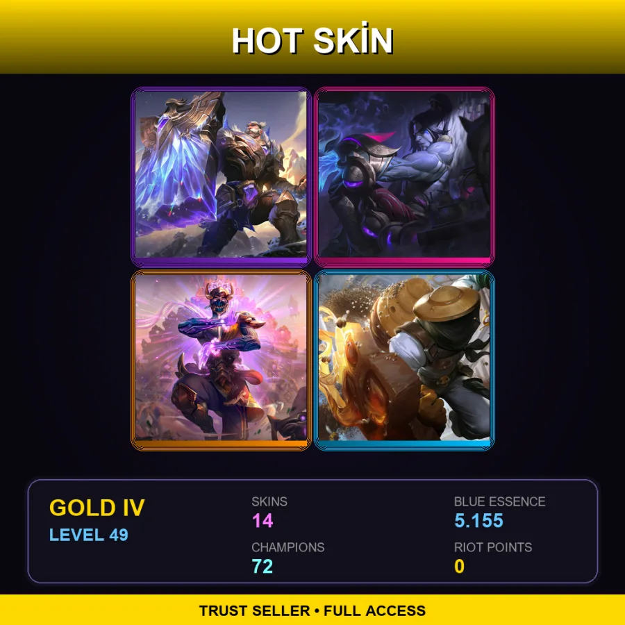 EUW | Lv49 | Gold IV | 14 Skin | 72 Champ