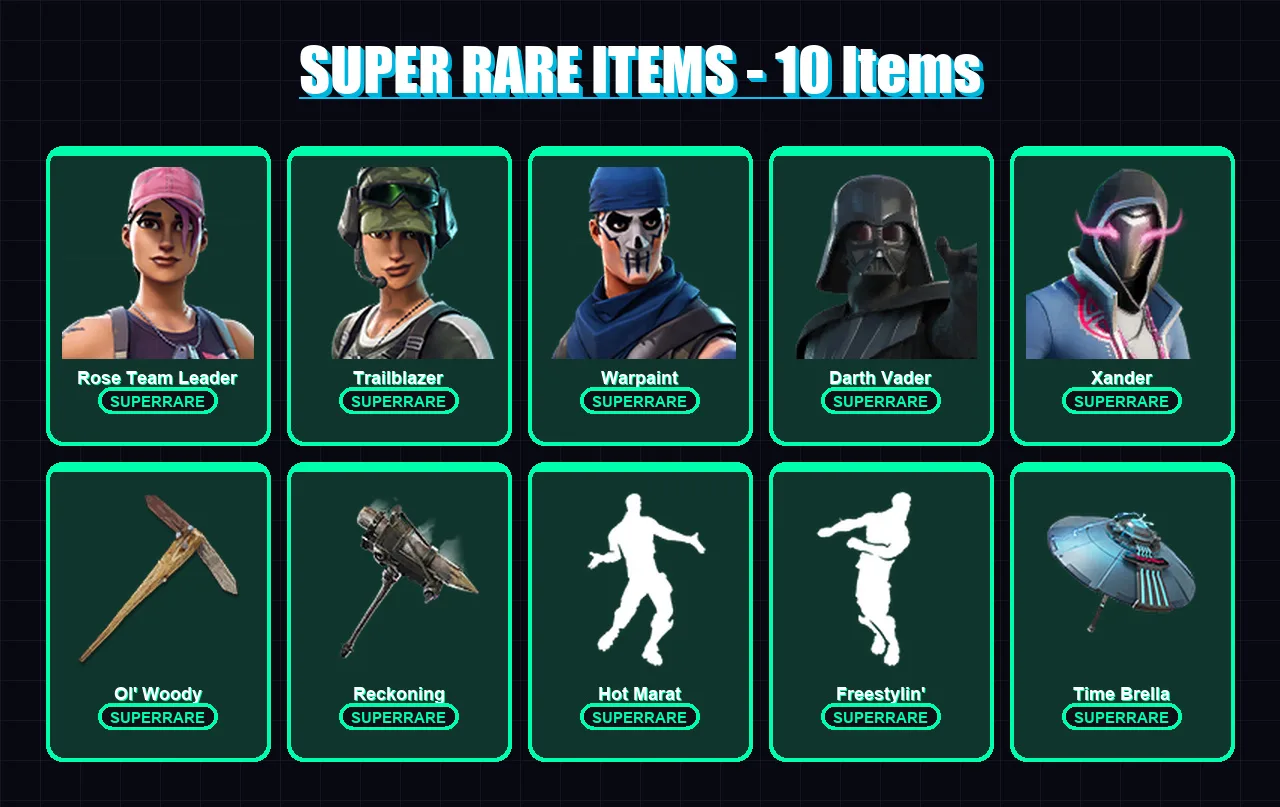 [PC/XBOX/PSN] | Rose Team Leader | Trailblazer | Warpaint | Darth Vader | Xander | 103 skin | 101 pickaxe | 93 emote | 97 glider | Lv1115 — Fortnite account