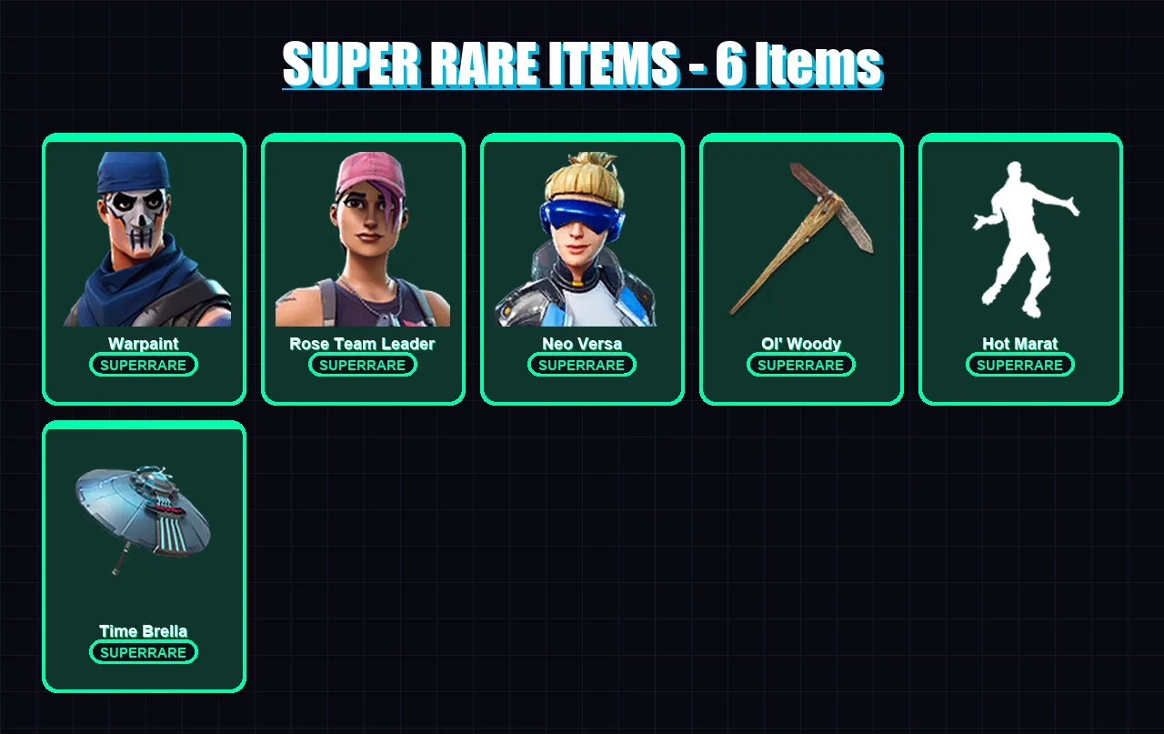 [PC/XBOX] | Warpaint | Rose Team Leader | Neo Versa | Gear Specialist Maya | Fusion | 55 skin | 71 pickaxe | 62 emote | 65 glider | Lv889