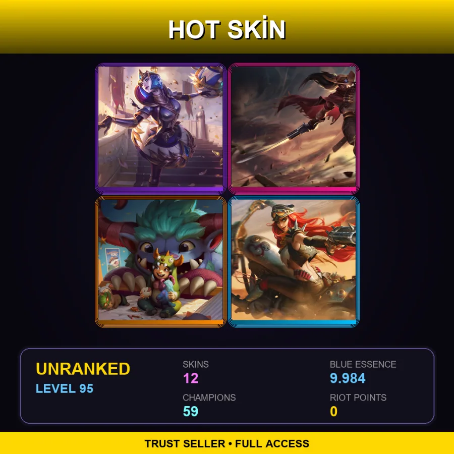 SG | Lv95 | Unranked | 12 Skin | 59 Champ