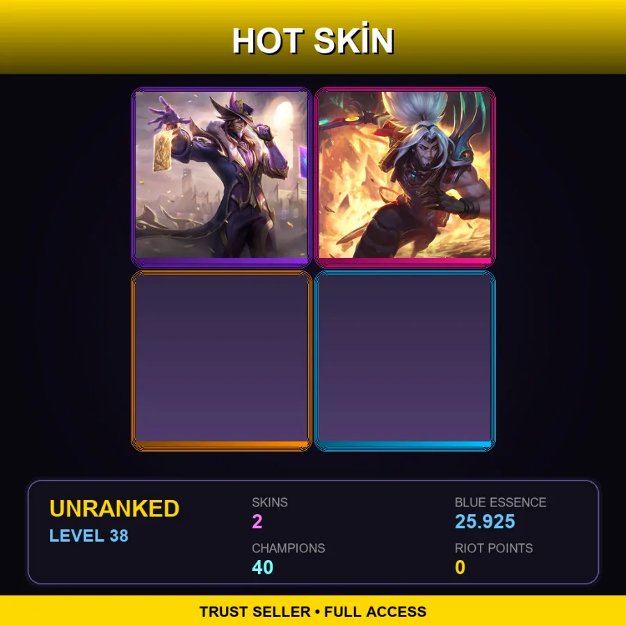 EUW | Lv38 | Unranked | 2 Skin | 40 Champ
