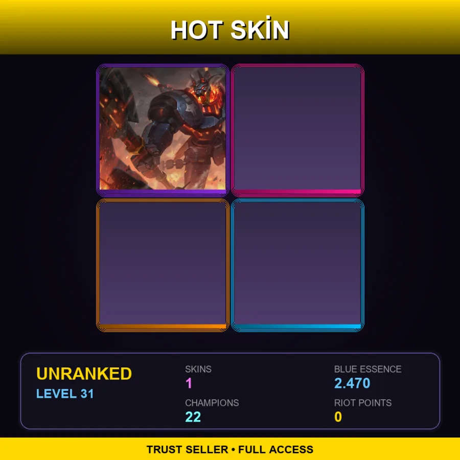 TR | Lv31 | Unranked | 1 Skin | 22 Champ — Unranked / Smurf League of Legends