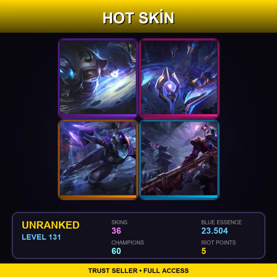 LAS | Lv131 | Unranked | 36 Skin | 60 Champ