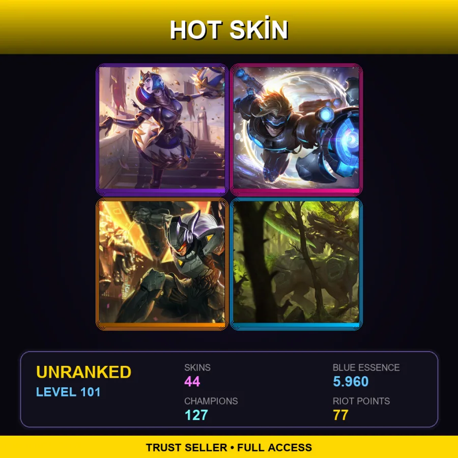 EUW | Lv101 | Unranked | 44 Skin | 127 Champ
