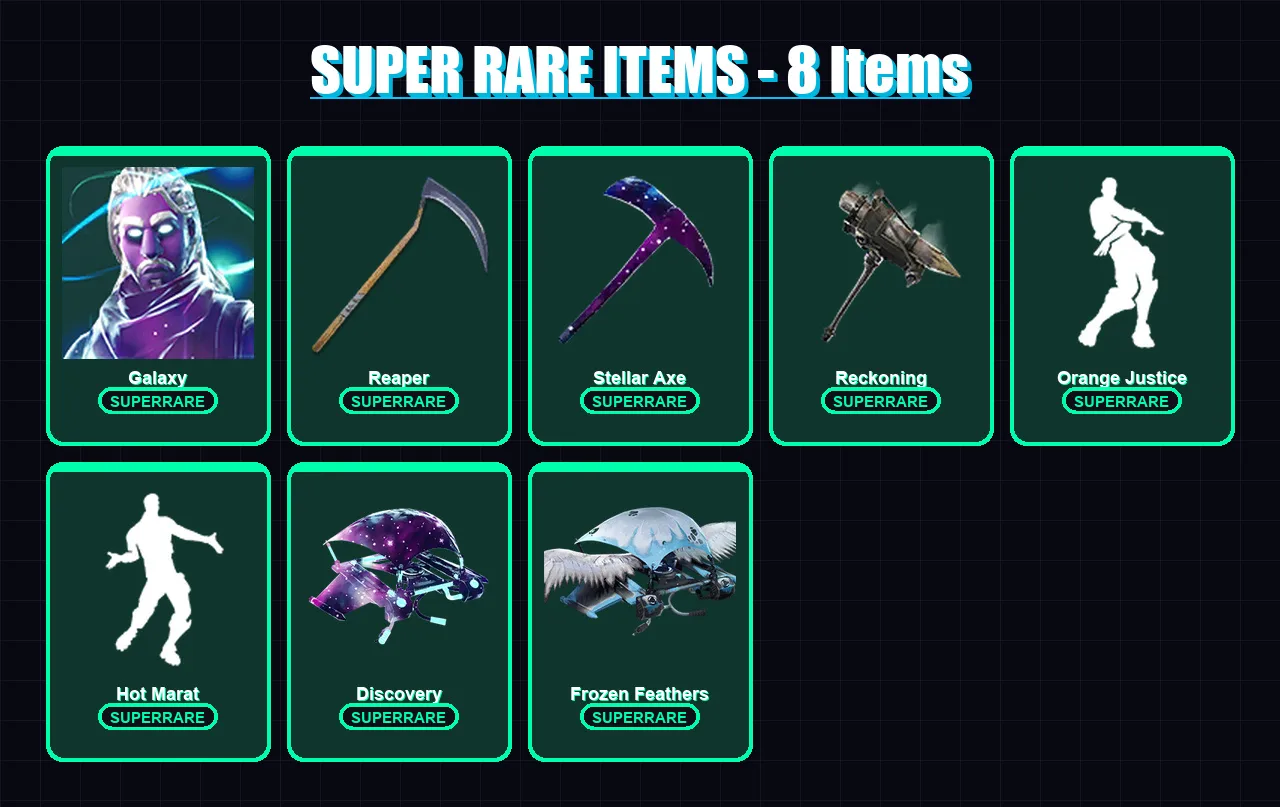 [PC/XBOX] | Galaxy | Enforcer | Blackheart | Gear Specialist Maya | Ragnarok | 35 skin | 29 pickaxe | 43 emote | 36 glider | Lv480
