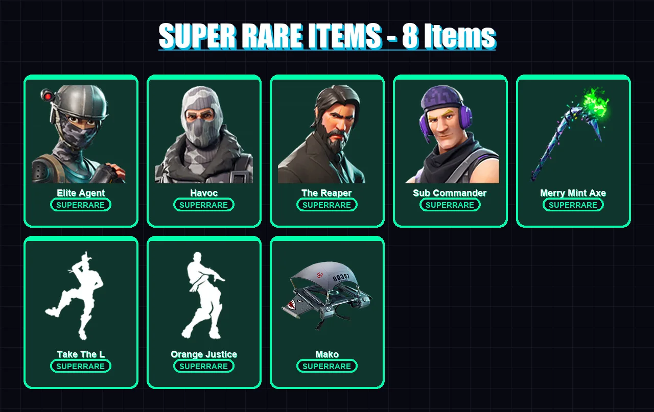 [PC/XBOX/PSN] | Elite Agent | Havoc | The Reaper | Sub Commander | Ruin | 86 skin | 93 pickaxe | 116 emote | 97 glider | Lv1823