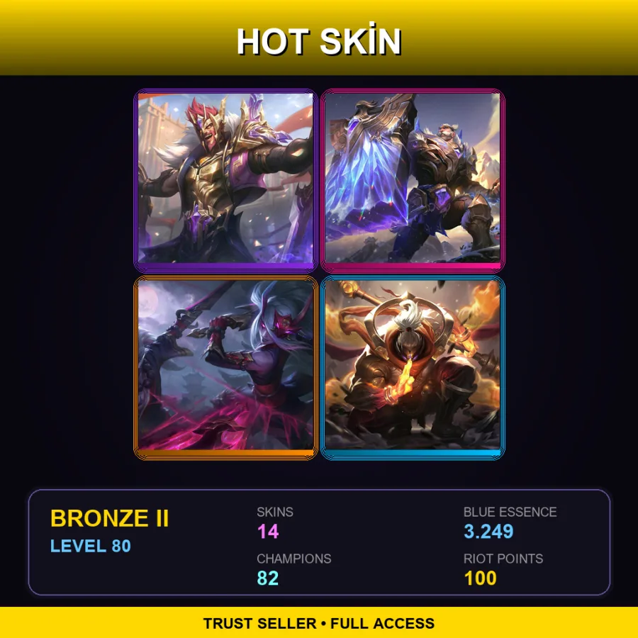 TR | Lv80 | Bronze II | 14 Skin | 82 Champ