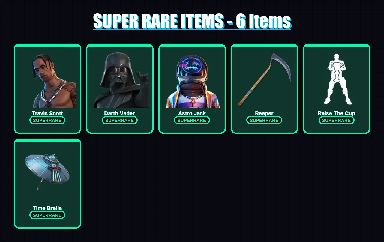 [PS4/PS5/XBOX/PC] | Travis Scott | Darth Vader | Astro Jack | Snap | Fade | 151 skin | 210 pickaxe | 132 emote | 181 glider | Lv2907