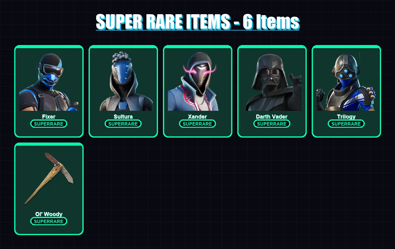 [PC/XBOX] | Fixer | Sultura | Xander | Darth Vader | Trilogy | 110 skin | 113 pickaxe | 96 emote | 94 glider | Lv2057