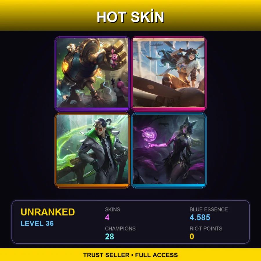 LAN | Lv36 | Unranked | 4 Skin | 28 Champ