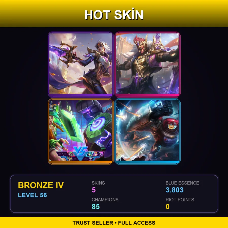 EUW | Lv56 | Bronze IV | 5 Skin | 85 Champ
