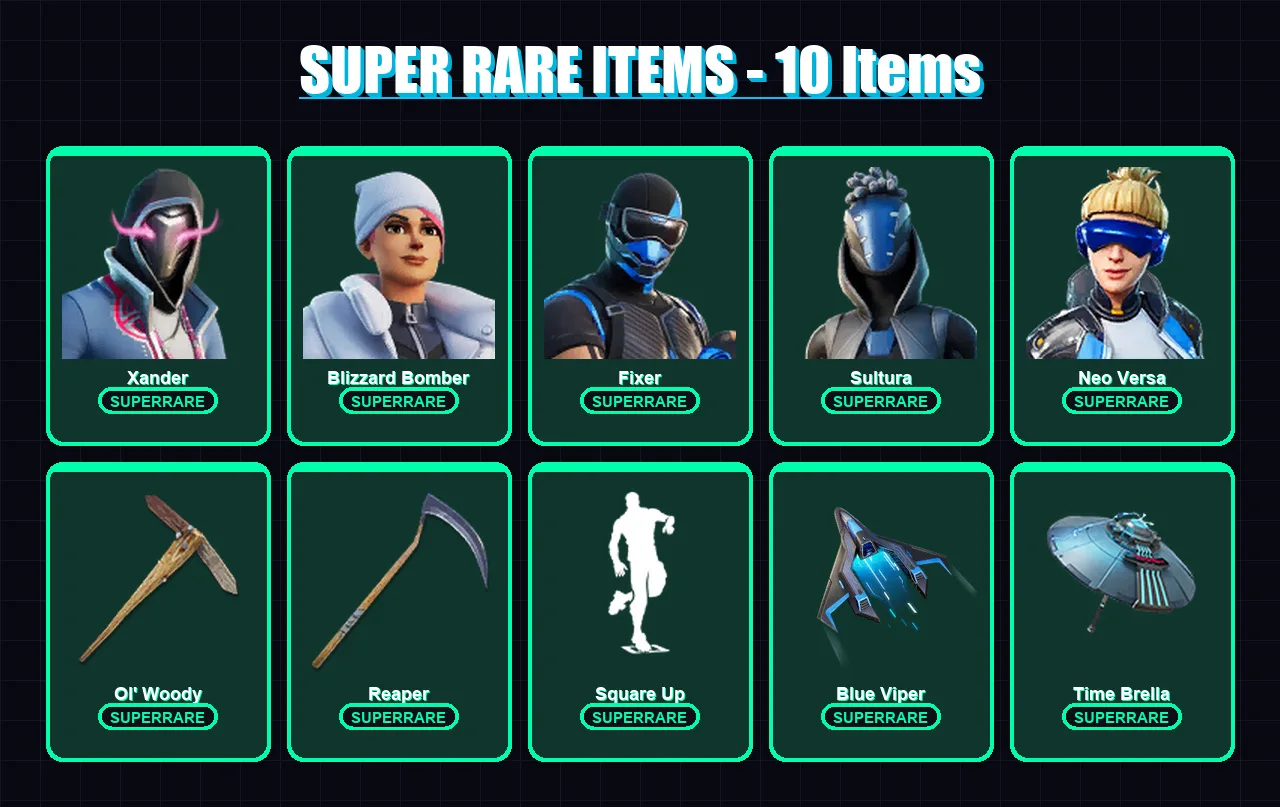[PS4/PS5/PC] | Xander | Blizzard Bomber | Fixer | Sultura | Neo Versa | 56 skin | 107 pickaxe | 70 emote | 90 glider | Lv2206