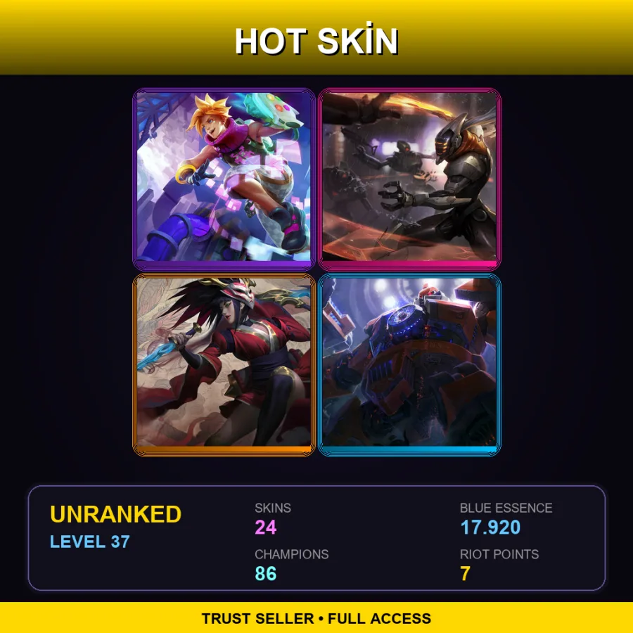 NA | Lv37 | Unranked | 24 Skin | 86 Champ