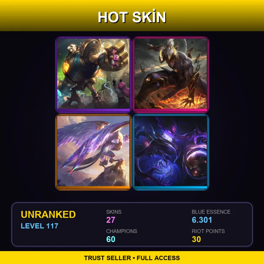 LAN | Lv117 | Unranked | 27 Skin | 60 Champ