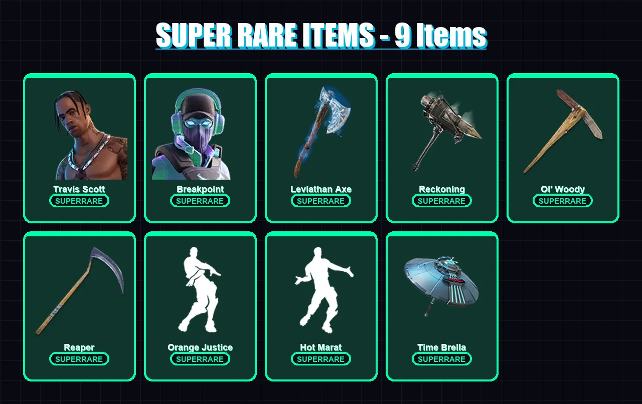 [PC/PSN] | Travis Scott | Breakpoint | Frozen Raven | Ragnarok | Rox | 212 skin | 223 pickaxe | 180 emote | 175 glider | Lv3003 — Fortnite account