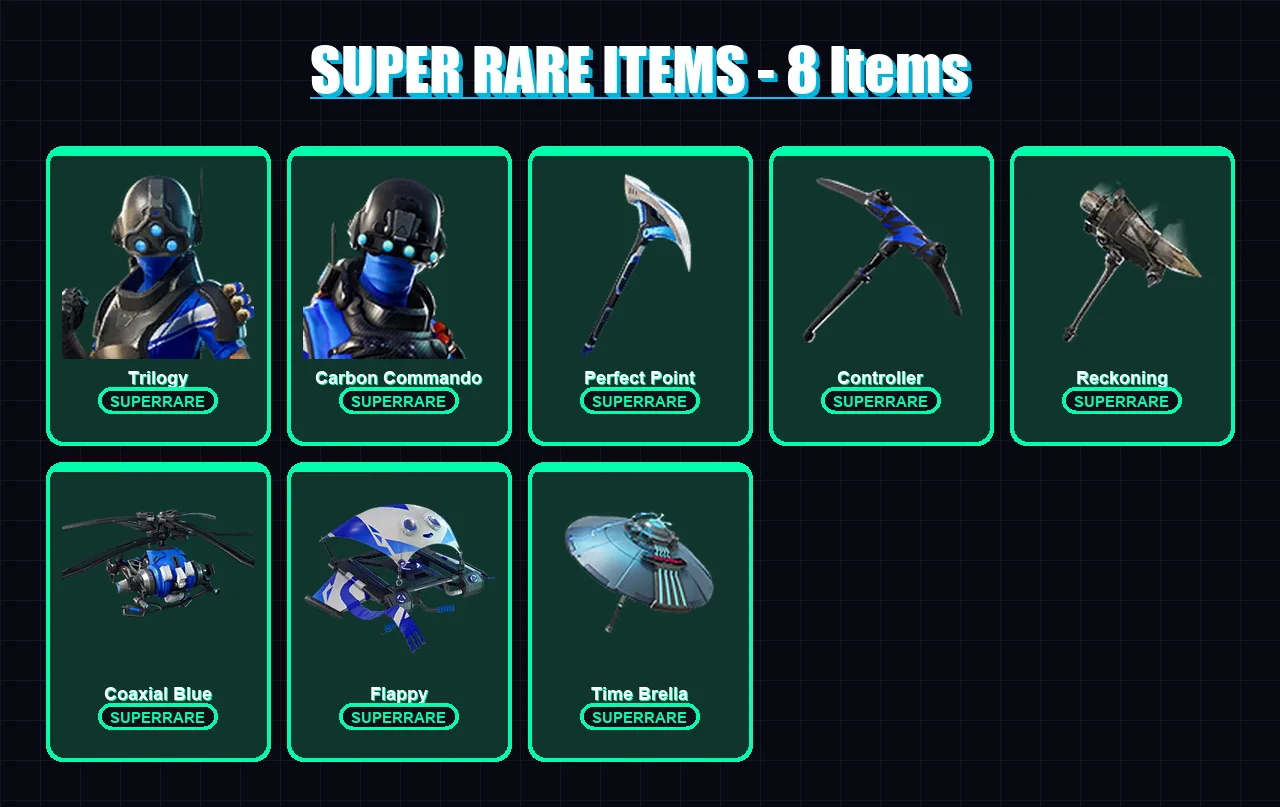 [PC/XBOX/PSN] | Trilogy | Carbon Commando | Calamity | Midas | Catalyst | 104 skin | 97 pickaxe | 85 emote | 101 glider | Lv1072