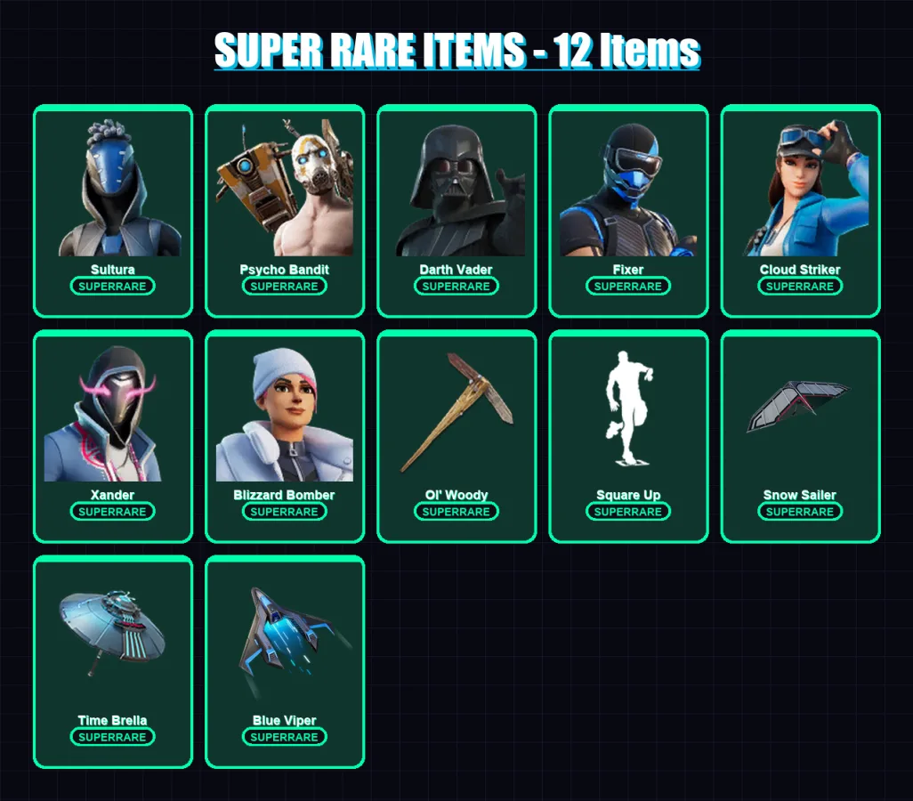 [PS4/PS5/XBOX/PC] | Sultura | Psycho Bandit | Darth Vader | Fixer | Cloud Striker | 221 skin | 158 pickaxe | 168 emote | 101 glider | Lv1130 — Game account
