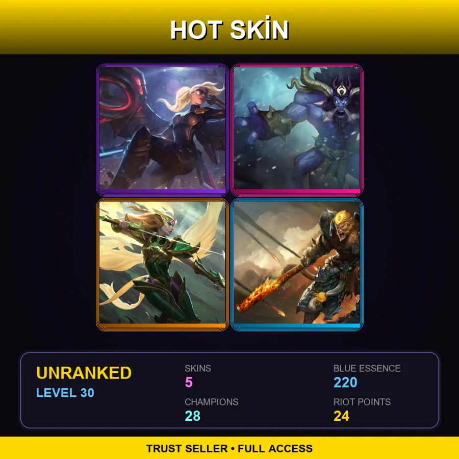 TR | Lv30 | Unranked | 5 Skin | 28 Champ