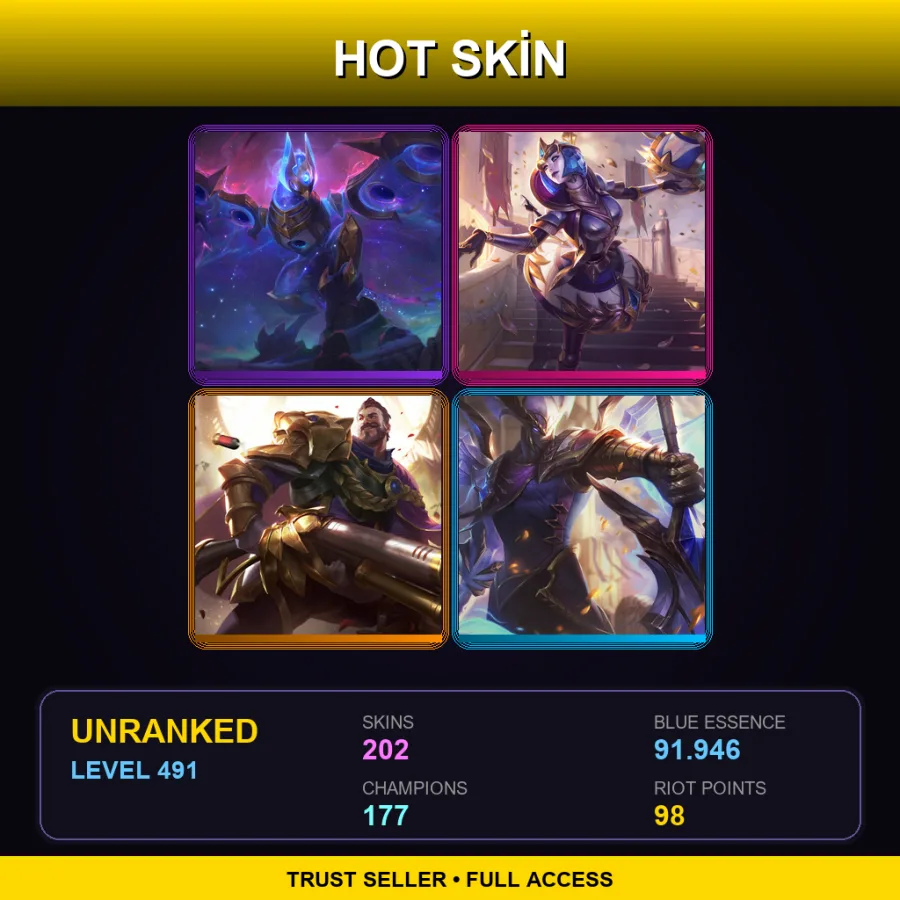 VN | Lv491 | Unranked | 202 Skin | 177 Champ