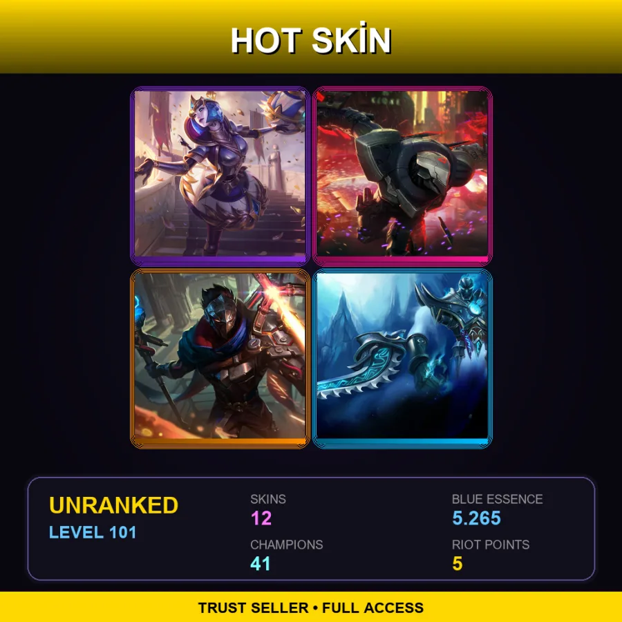 LAN | Lv101 | Unranked | 12 Skin | 41 Champ