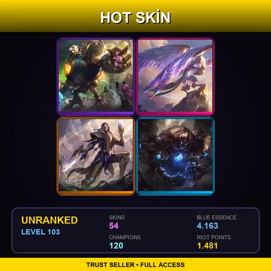 BR | Lv103 | Unranked | 54 Skin | 120 Champ — LoL account