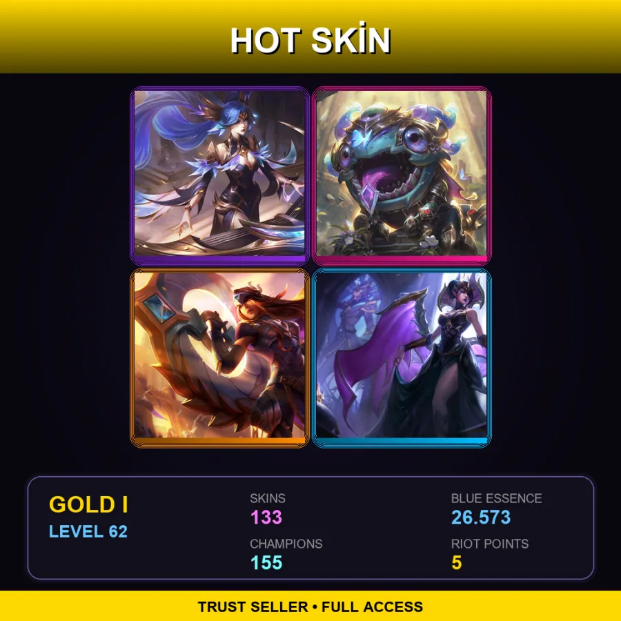 SG | Lv62 | Gold I | 133 Skin | 155 Champ