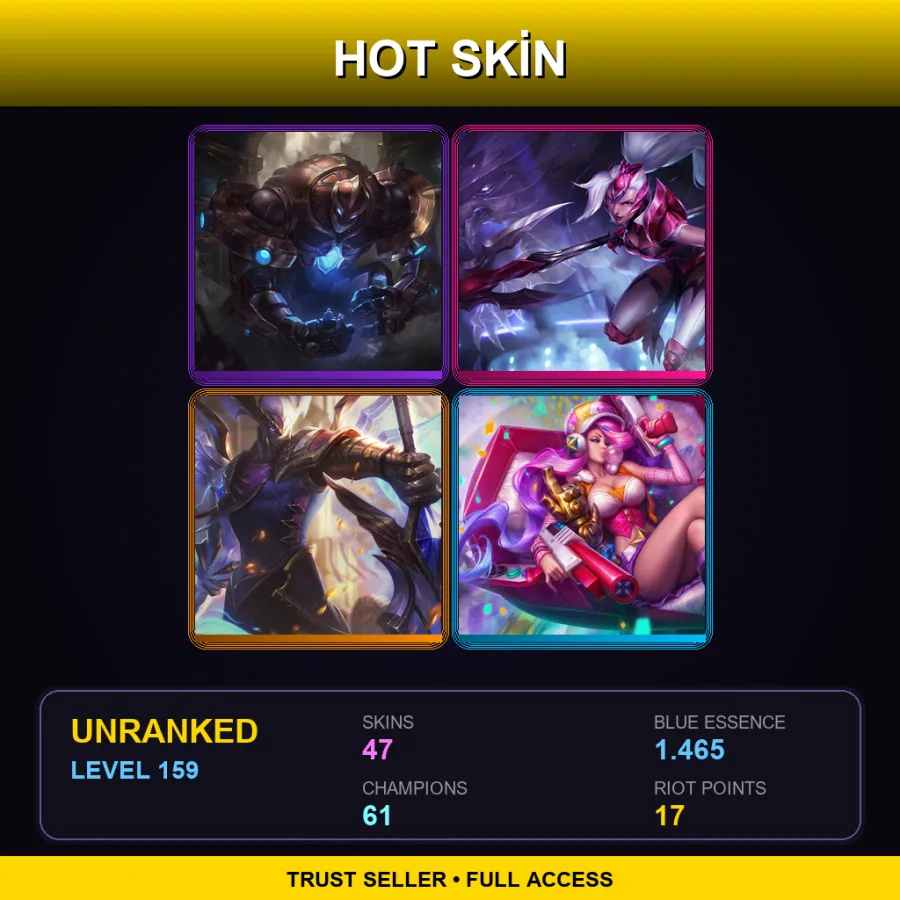 EUNE | Lv159 | Unranked | 47 Skin | 61 Champ
