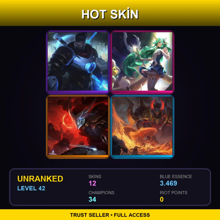 TR | Lv42 | Unranked | 12 Skin | 34 Champ — LoL account