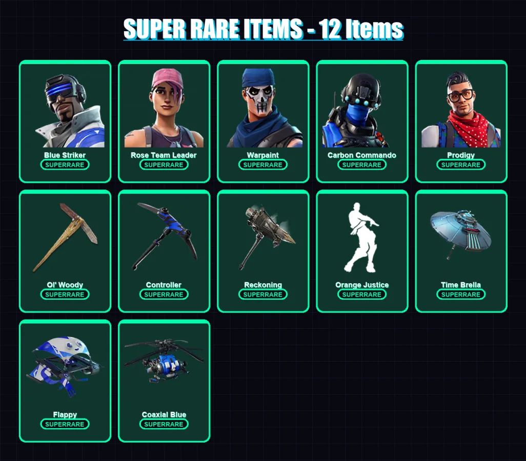 [PC/XBOX/PSN] | Blue Striker | Rose Team Leader | Warpaint | Carbon Commando | Prodigy | 68 skin | 56 pickaxe | 60 emote | 61 glider | Lv723 — Fortnite account