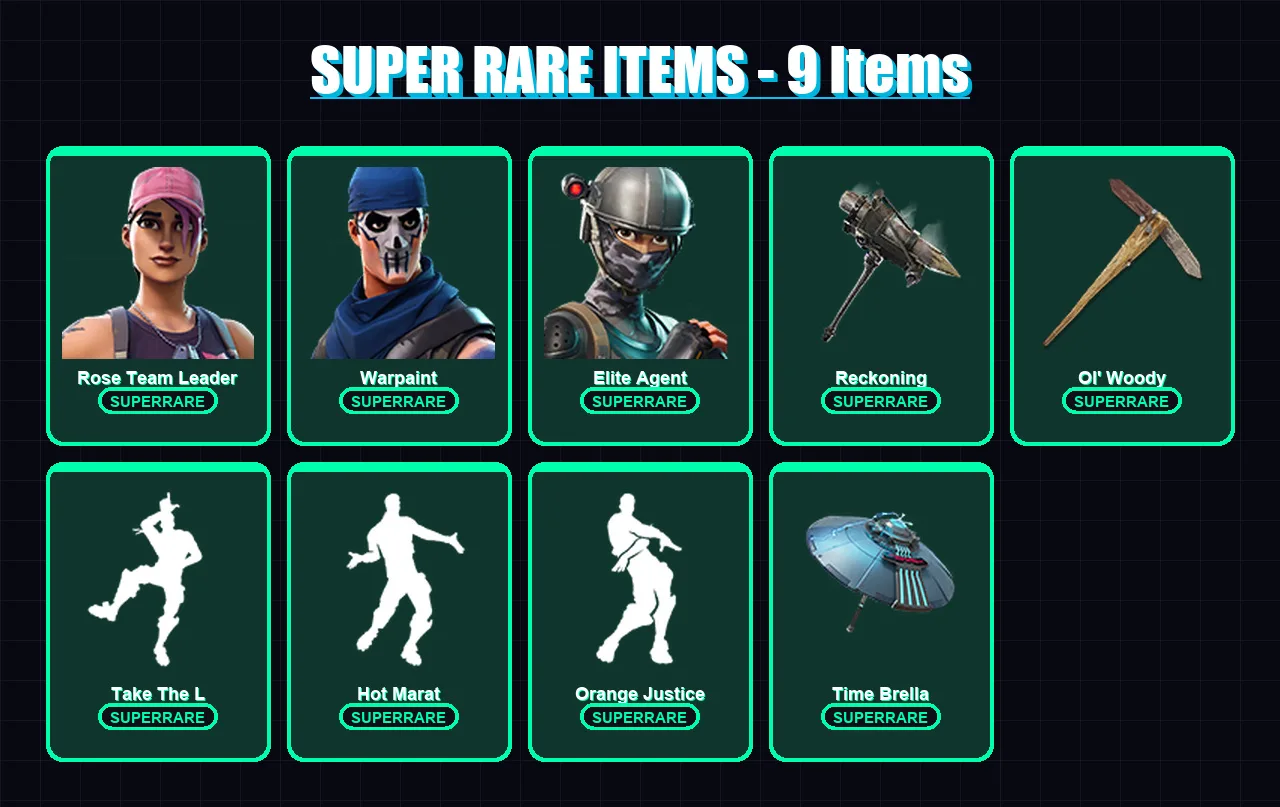 [PC/XBOX/PSN] | Rose Team Leader | Warpaint | Elite Agent | Lynx | Blackheart | 68 skin | 71 pickaxe | 89 emote | 68 glider | Lv926