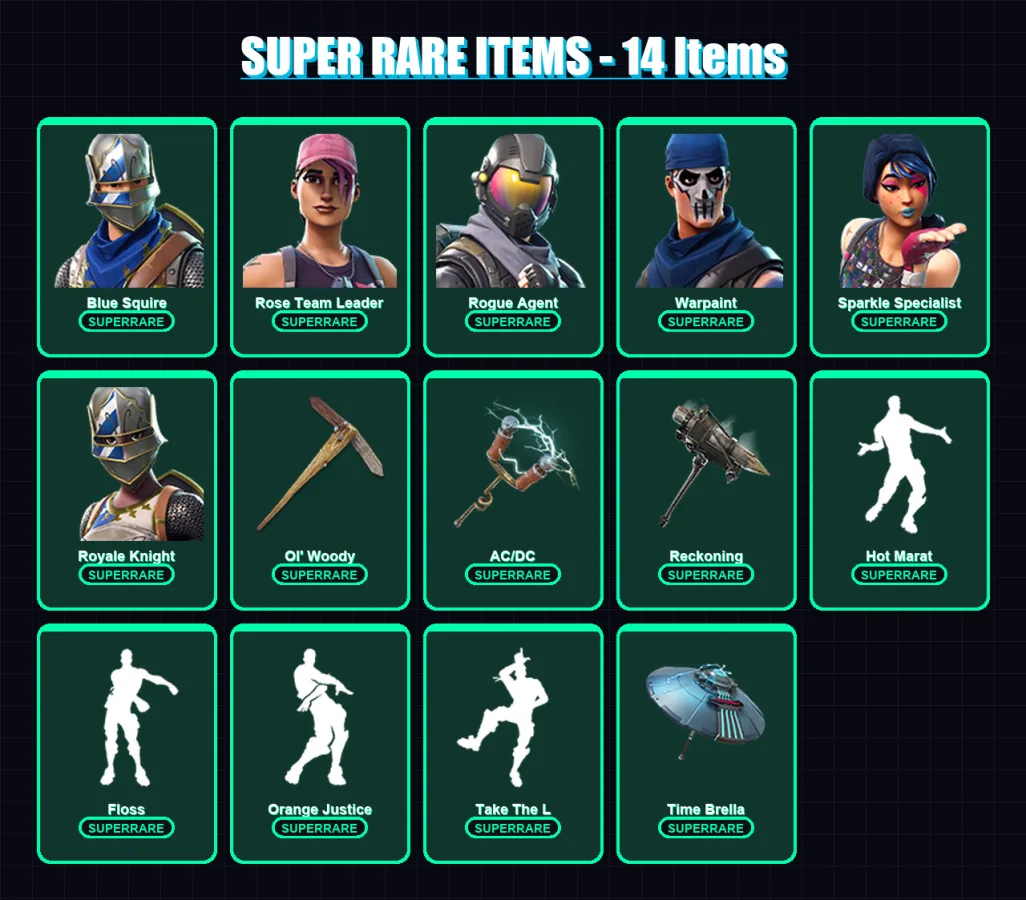 [PS4/PS5/XBOX/PC] | Blue Squire | Rose Team Leader | Rogue Agent | Warpaint | Sparkle Specialist | 86 skin | 60 pickaxe | 81 emote | 67 glider | Lv7 — Fortnite account