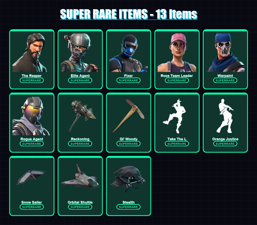 [PC] | The Reaper | Elite Agent | Fixer | Rose Team Leader | Warpaint | 92 skin | 102 pickaxe | 99 emote | 91 glider | Lv1222 — Fortnite account