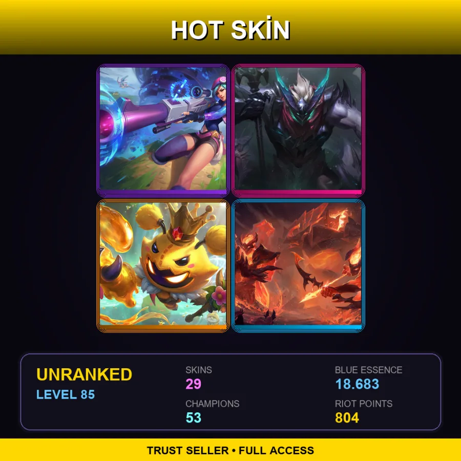 LAN | Lv85 | Unranked | 29 Skin | 53 Champ
