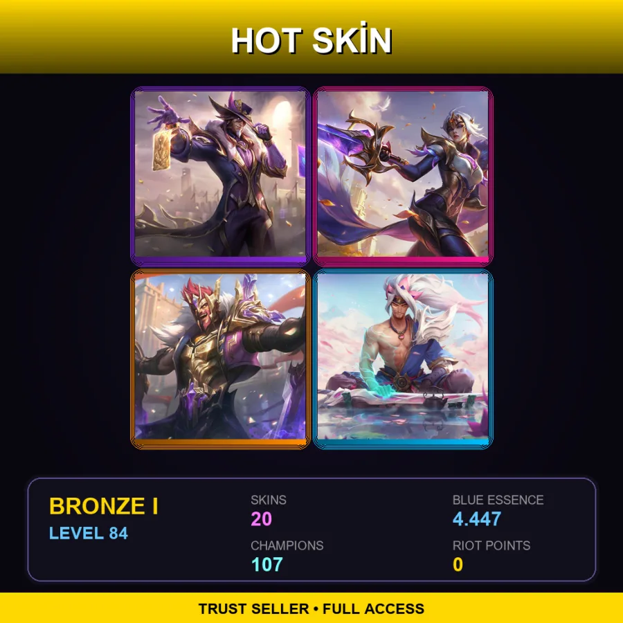 LAN | Lv84 | Bronze I | 20 Skin | 107 Champ
