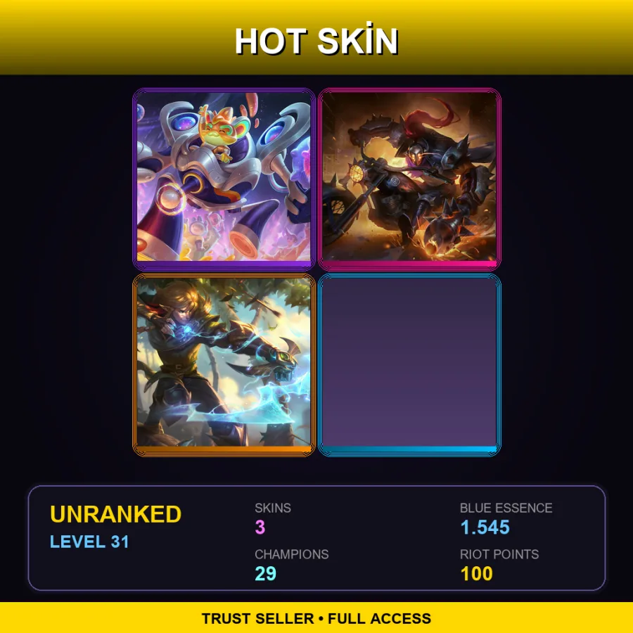 LAN | Lv31 | Unranked | 3 Skin | 29 Champ