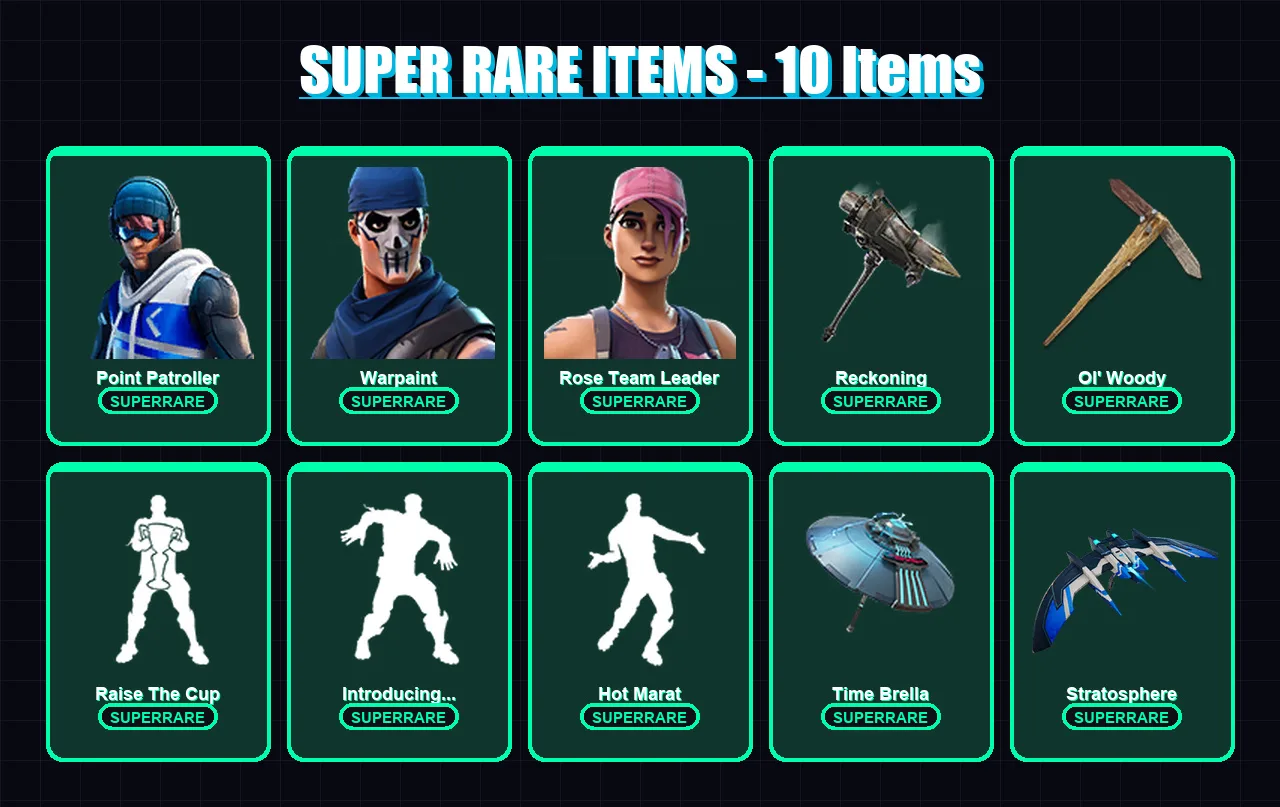 [PC] | Point Patroller | Warpaint | Rose Team Leader | Drift | Kymera | 141 skin | 211 pickaxe | 148 emote | 169 glider | Lv3435
