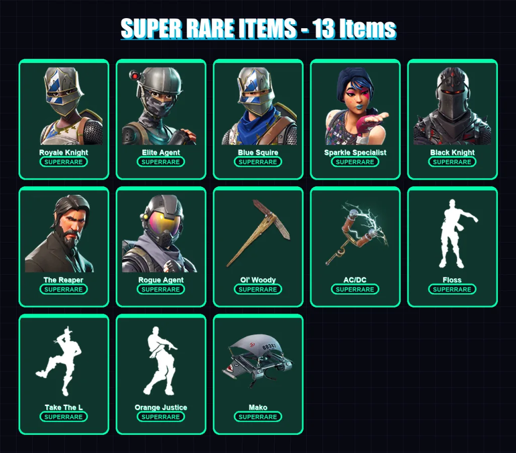[PC/PSN] | Royale Knight | Elite Agent | Blue Squire | Sparkle Specialist | Black Knight | 30 skin | 20 pickaxe | 26 emote | 26 glider | Lv462