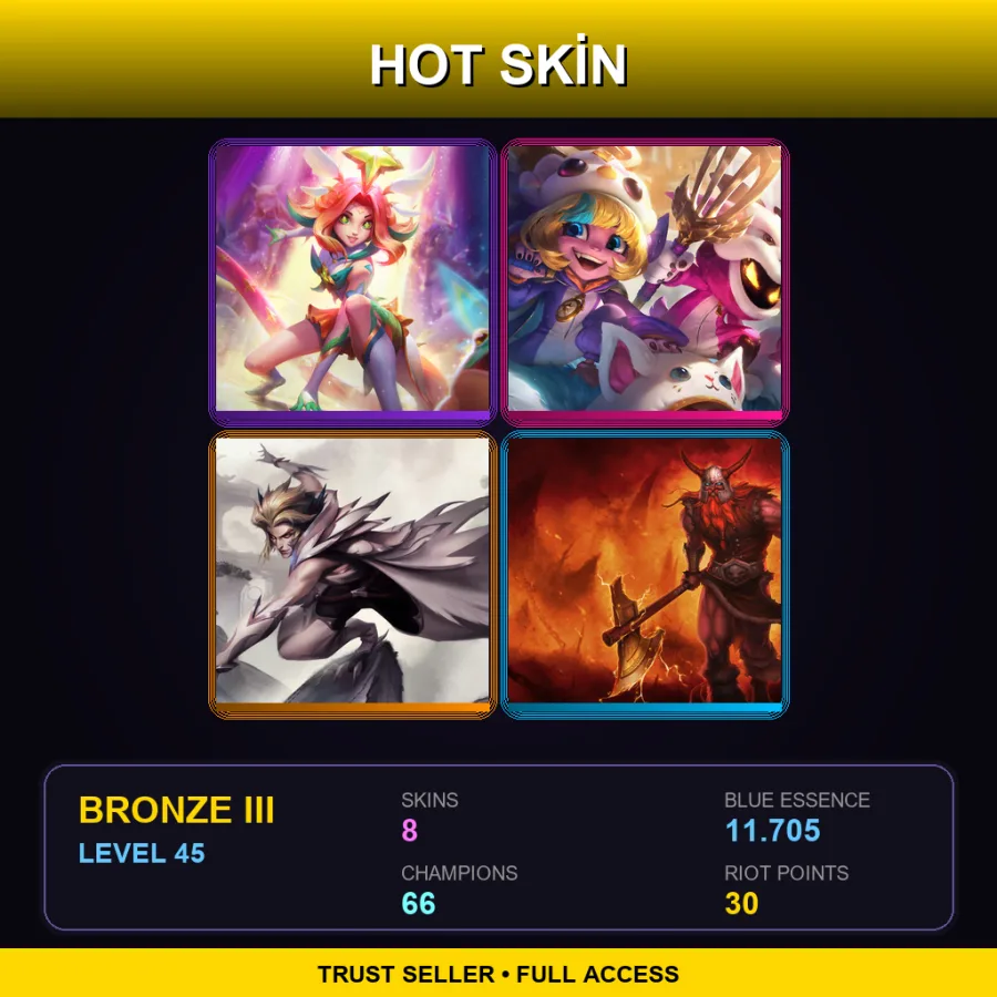 BR | Lv45 | Bronze III | 8 Skin | 66 Champ
