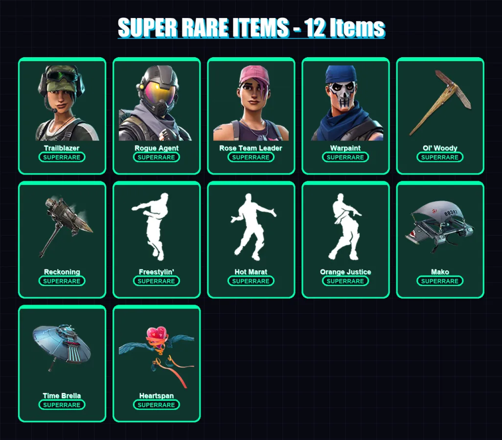 [PC/XBOX/PSN] | Trailblazer | Rogue Agent | Rose Team Leader | Warpaint | Dire | 61 skin | 46 pickaxe | 63 emote | 61 glider | Lv908 — Fortnite account