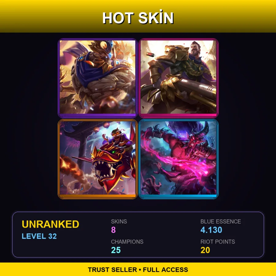 EUW | Lv32 | Unranked | 8 Skin | 25 Champ with Annie