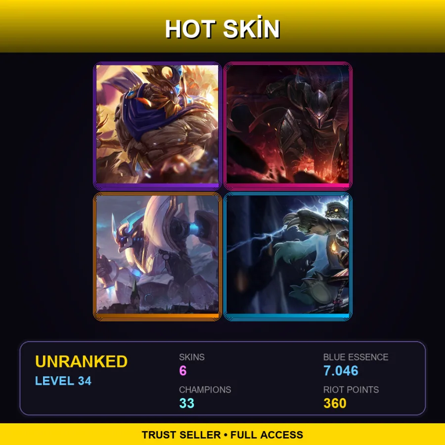 LAS | Lv34 | Unranked | 6 Skin | 33 Champ