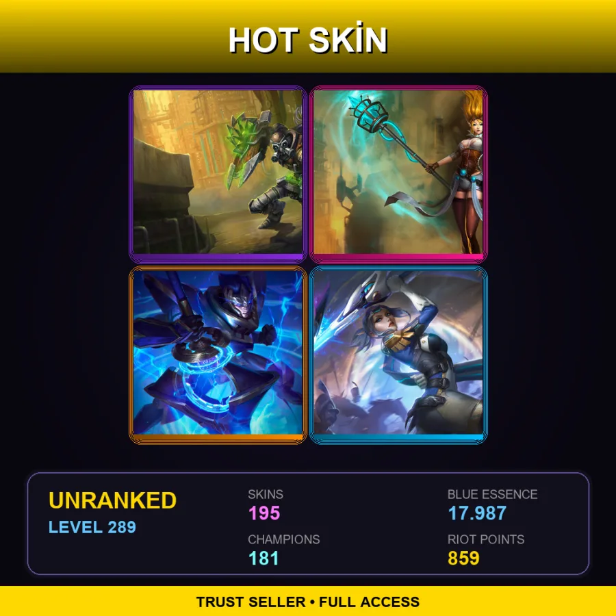 VN | Lv289 | Unranked | 195 Skin | 181 Champ