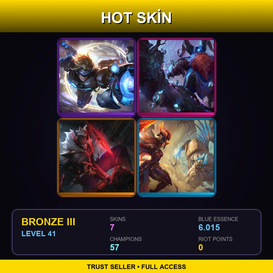 EUNE | Lv41 | Bronze III | 7 Skin | 57 Champ